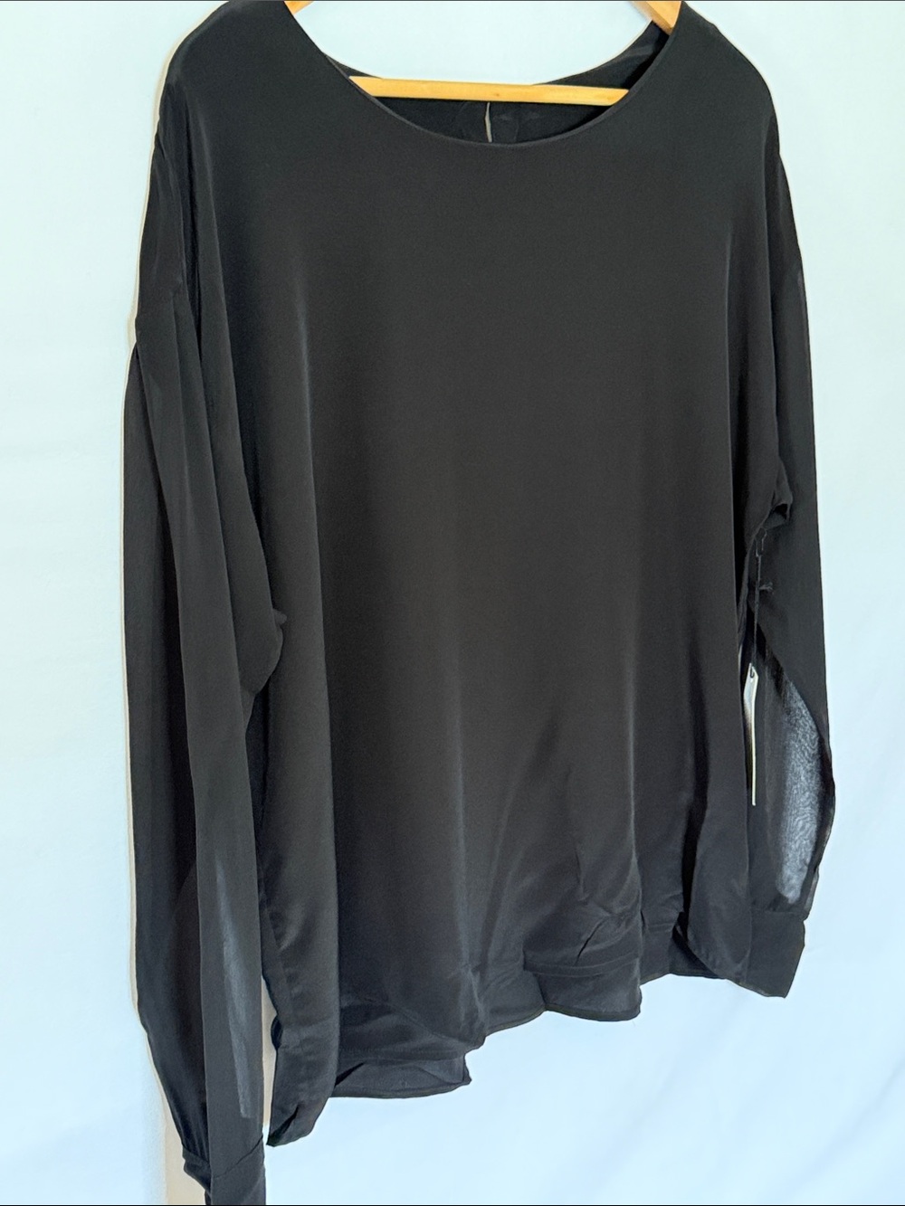 Ecru Shear-Sleeve opaque body blouse